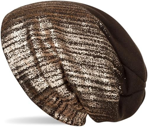 styleBREAKER Unisex Beanie Mütze Metallic Fleece Futter 60cm | Slouch Longbeanie. elastisches Material. Bundweite 26cm. Höhe 28cm. Einheitsgröße. winterfest. weiche Haptik.