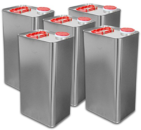 5 Stück quadratische Metalldosen 5 L mit Ausgießverschluss (5x23006)