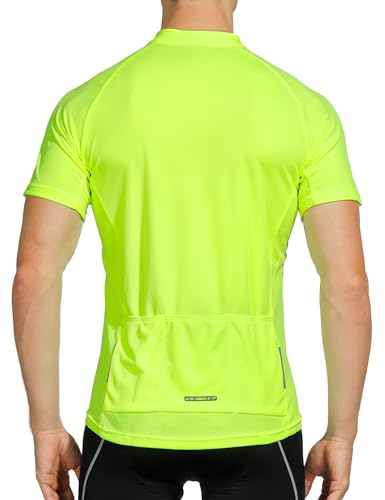 INBIKE Radtrikot Herren Kurzarm Fahrradtrikot Kurz Ärmellos Shirt Fahrrad Trikot Jersey Aus Elastischem Atmungsaktiv Schnell Trockendem Stoff Grün XL