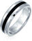Bling Jewelry Schwarz Silber Zwei Ton Streifen Paare Titan Mantelringe Ringe Für Männer Für Frauen Komfort Fit 6Mm