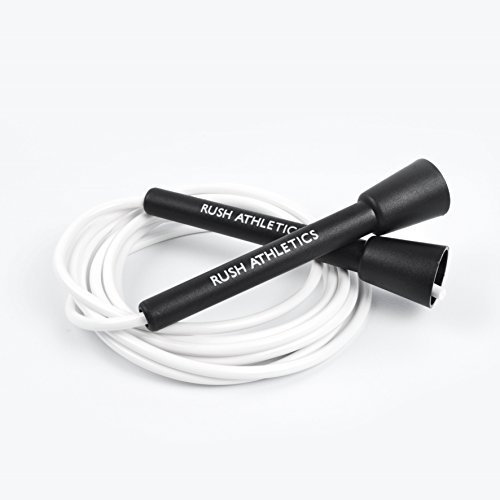 Speed Rope de Rush Athletics - Corde à sauter réglable de 3,35 m noir/blanc (pour boxe, MMA, cardio training)