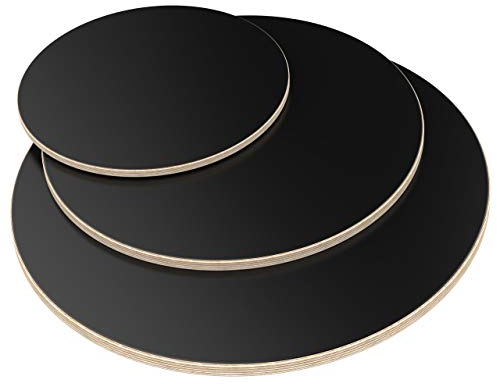 AUPROTEC Tischplatte 18mm rund Ø 900 mm schwarz Multiplexplatte melaminbeschichtet von 20cm-120cm auswählbar runde Sperrholz-Platten Birke Massiv Multiplex Holz Industriequalität