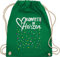 Turnbeutel Rucksack - & Fasching - Taschen - Konfetti im Herzen Karneval I - Unisize - Grün - tasche für wurfmaterial karnevalsbeutel faschings herz beutel karnevalstasche karnevals confetti