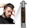 Peines de navaja de conmutación ，8.9 pulgadas 4 colores Botón de resorte plegable Peine de bolsillo Peine de pelo de acero inoxidable Peine de bolsillo para barba de pelo Estilo de bigote(MARRÓN)