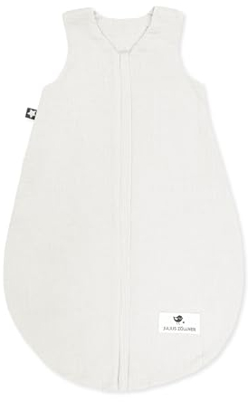 Julius Zöllner Sommerschlafsack Musselin, 0,5 TOG, waschbar bei 40°C, Made in Germany, OEKO TEX Standard 100, ivory, Gr. 50/56