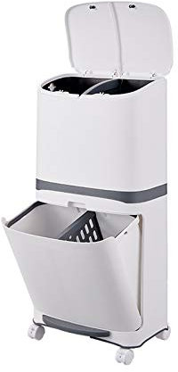 caihuashopping Poubelle Cuisine Double Couche Double Couverture Poubelle boîte à ordures ménagères avec Couvercle Grande capacité de séparation sèche et Humide Bacs (Size : 45L)