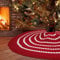 Best Goods Weihnachtsbaum Decke Rock, Christbaumdecke, Gestrickte Runde Weihnachtsbaumdecke 124cm, für zu Hause Weihnachtsfeier Weihnachtsbaumschmuck (Stripe)