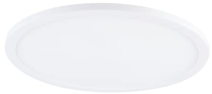 EGLO LED Einbaustrahler Fueva Flex, Ø 22,5cm, Spot für universelle Bohrlochgrößen aus Aluminium in Weiß mit Kunststoff Leuchtfläche, Einbauleuchte flach, geringe Einbautiefe 25mm, warmweiß