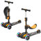 BremToy Trottinette Enfant 3 en 1 avec Siège Pliant, Trottinette 3 Roues à LED pour Enfant, Patinette réglable en Hauteur, Scooter Jouets pour Garçons Filles