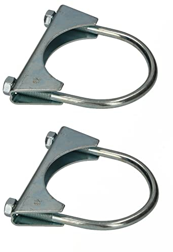 KOTARBAU® Set of 2 U-bolt clamp 73 mm exhaust pipe clamp pipe clamp U-bolt for mounting antenna pipes masts universal clamp for pipe connections
