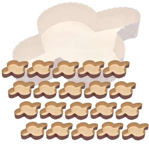 FAH - Stampo per Colomba (20 pz - 750 gr) - Forme per Colomba in Carta di Pura Cellulosa in Microonda Ideale per l’uso in Forno, Monouso ad Alta Densità, Resistente al Calore 200°C