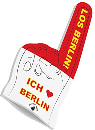 HIGH FIVE FINGERS Union Fahne My City Flagge Schaumstoff Hand für Fussball, Handball, Leichtathletik | Fanartikel für Spiele, Stadion und Events | One Size | 40 x 20 x 2,5 cm