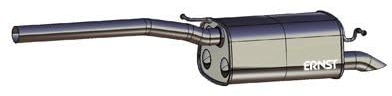 VEGAZ VS-547ERNS Endschalldämpfer Kompatibel mit VW Caddy III Kombi 2KB, 2KJ, 2CB, 2CJ 2K0253609K 2K0253609Q