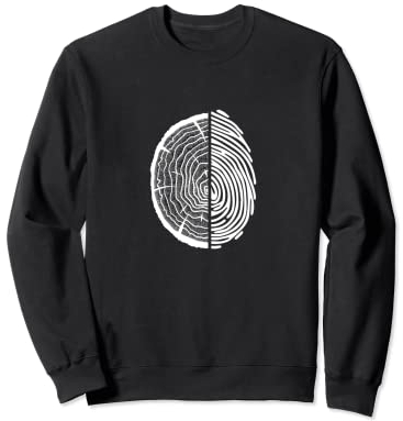 Baumringe Fingerabdruck Fingerabdruck Baum Druck Umrisse Sweatshirt