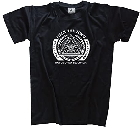 Fuck The NWO - Neue Weltordnung T-Shirt Schwarz XXL Klassisch Kurzarm Rundhals