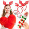 HELOVGE 9Pcs Weihnachtself Hut Weihnachten Stirnband Kopfschmuck,Haarreif Weihnachten Stirnband,Weihnachtshaarspangen,Rentiergeweih Haarreif Weihnachtsmütze Weihnachten Kopfbedeckung