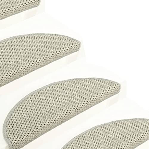 homiuse Treppenmatten Selbstklebend Sisal-Optik 15 STK. 65x25 cm Grau Treppenstufen Matten Modern Stufenteppich Stufenmatten Innen Treppenstufen Antirutsch Treppenstufen Schutz Komfortabel & Warm