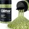 Hemway Premium Glitter Shaker - Olive Green | Fine Metallic Flake Sequins for Resin & Epoxy Crafts | Craft Supplies for Tumblers, Festival, Hair, Face, Body, Eye & Nail Art | 130 g
