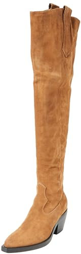 Pinko Strauss TEXANO CUISSARD Suede, Stivali Western Donna, L15_Marrone Tabacco, 39 EU
