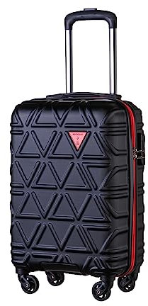 PUCCINI Koffer California Hartschalenkoffer Trolley Leicht Reisekoffer mit 4 Rollen M-L-XL (Schwarz, L)