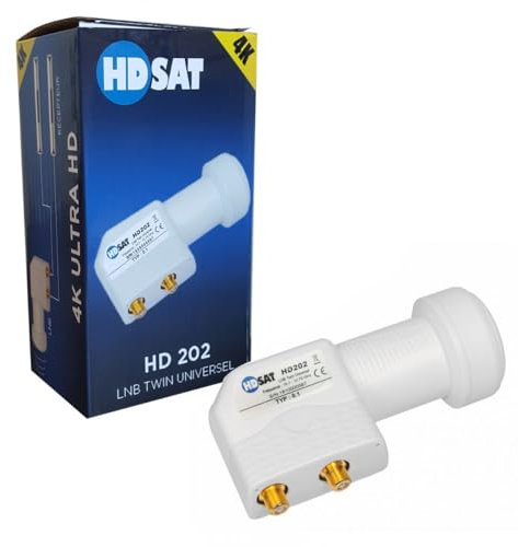 HDSAT MODELE RECONDITIONNE HD202 LNB Twin Full HD 4K Tête Parabole 2 Sorties 0,1dB