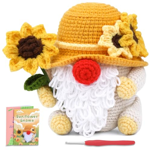 SOCNITC Weihnachts-Häkel-Kits, Anfänger-Häkelset für Erwachsene, Häkel-Starter-Set mit Schritt-für-Schritt-Tutorials Video, Garnstrickprojekte für Erwachsene und Kinder, Weihnachtsdekoration DIY