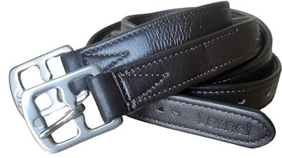 LEXNEL Steigbügel aus weichem Leder mit Edelstahlbeschlägen, nicht dehnbar, 1 Paar, 2 Stück (137,2 cm – Braun)