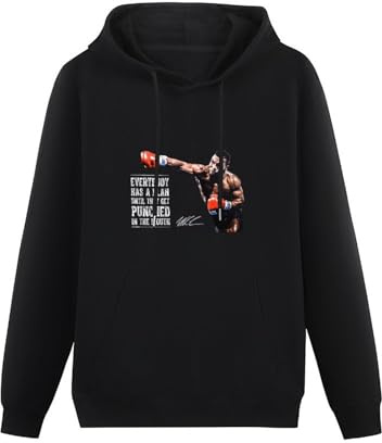 Pullover Warm Hoodies Mike Tyson Hoody Mens Boxing Everyone Has A Plan Iron Boxer Gym Unisex Top Black L