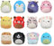 Squishmallows Micromallows Original - Confezione da 12 pezzi, Aquitaine, Bijan, Cici, Darex, Geraldine, Ingred, Keina, Koako, Paulie, Puff, Wendy, Zozo