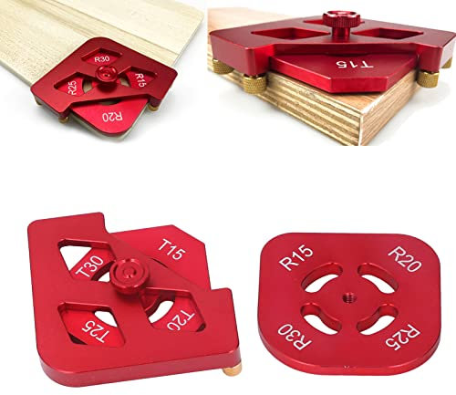 Agatige Router Template, Corner Routing Guide Set Handheld Router Aluminium Alloy Round Corner Radius Routing Templates Corner Radius Jig Tool Set Kit for Woodworking