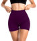 Sanpetix Sports Shorts Damen, High Waist Blickdicht Leggings Shorts für Damen Pflaumen-violett 1 Pack LXL