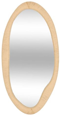 Atmosphera - Spiegel aus Bio-Seil Laia, Beige, H 114 cm
