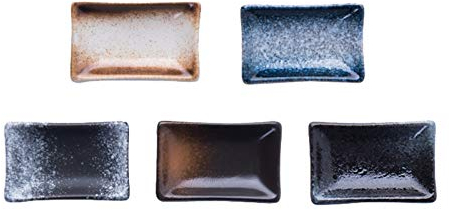 HLDMUXBF Lot de 5 bols à sauce soja - Plats à sauce de style japonais - Bols à tremper - Plats d'accompagnement - Mini ramequin en céramique - Idéal for la sauce soja, le ketchup, les assaisonnements