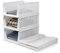 MUUKAIII Organizador de armario plegables juego de 3 Cajas organizador armario ropa, cajones para armario de plástico para dormitorio cocina baño, 43 x 18 x 33.5, blanco