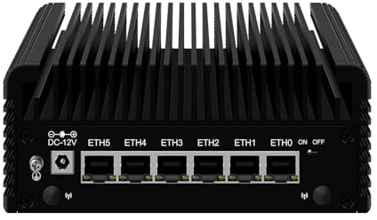 ROUAFWIT Micro Firewall N100 12TH Gen Fanless Mini PC, Router Appliance Computer, Support Windows, OPNsense, 6 x 2.5Gbe i226-V, TF, Type C, AES-NI, Barebone, NO RAM NO Storage, NO System