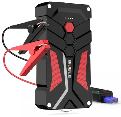 BIUBLE Avviatore Batteria Auto, 3000A Portatile Avviatore Emergenza per Auto(Adatto a 7.0L Gas o motore diesel 5.5L litri), 12V Jump Starter Booster Power Bank, Torcia a LED