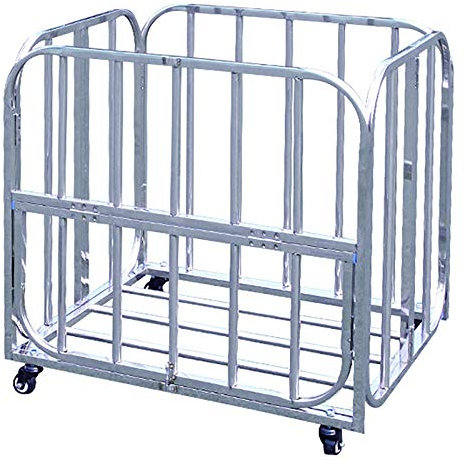 SmPinnaA Foldable Rolling Sports Ball Storage Cart Box on Wheels, Large Removable Sports Equipment Organizer for Football Basketball Volleyball