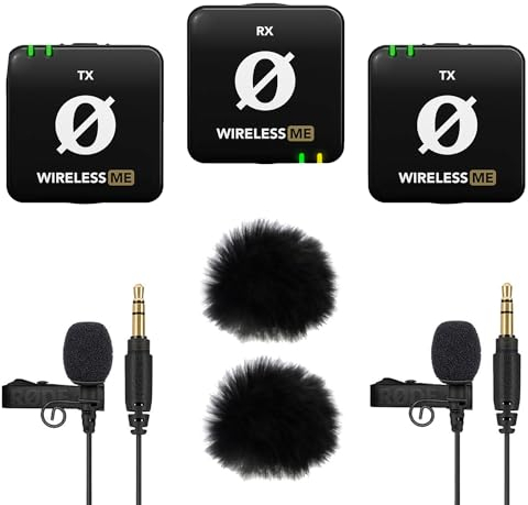 Rode Wireless ME Dual Mikrofon Funksystem + 2X Lavalier GO + 2X keepdrum Fell-Windschutz