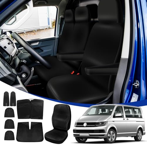 STEEIRO Sitzbezüge kompatibel mit VW T5 T6 2003-2022 (3 Sitzer), Auto Sitzbezüge, Wasserdichter Volkswagen Maßgeschneiderte Autositzbezüge