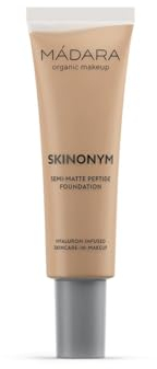 MÁDARA Organic Skincare Hautpflege | SKINONYM Semi-Matte Peptide Foundation #55 Clay, verstärkt durch kollagenunterstützende Peptide, halbmattes Finish, passt sich der Hauttextur an, 30 ml