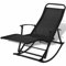 Homgoday Garten-Schaukelstuhl, Stahl und Textilene, Schwarz, Liegestühle für Outdoor, Garten, Terrasse, Hof, Outdoor-Sitze, Möbel für Zuhause, Esszimmermöbel