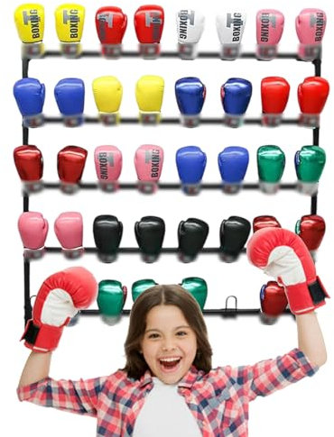 HCAUYNN Boxing Competitions Boxing Gloves Bracket, Steel Boxing Glove Display Stand,Boxing Glove Storage Organizer Rack,Wall-mounted20sets