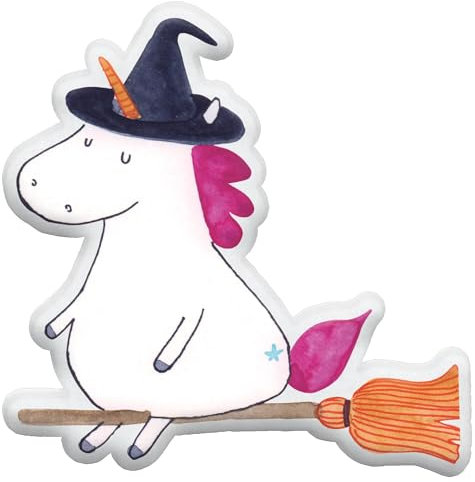 Mr. & Mrs. Panda Dekokissen Einhorn Hexe 35 cm - Geschenk, Kuscheltier, Unicorn, Kuschelkissen, Schmusekissen, Teufel, Stofftier, Frau, Freundin, Engel, Einhörner, Kissen