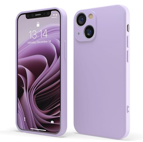 Red Ember Custodia antiurto per iPhone, ultra sottile, protettiva in silicone liquido con finitura opaca, con morbida fodera in microfibra antigraffio (Lilla, iPhone 14 Plus)