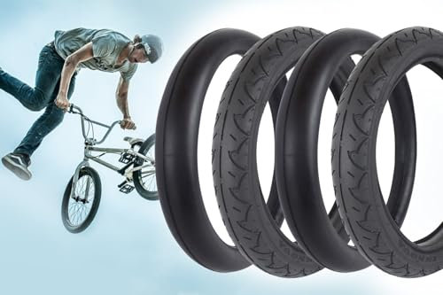 2X Fahrradreifen 16 x 2.25 Zoll, 58-305, Reifen inkl. Schlauch mit Autoventil 32mm für Roller Scooter Kinderfahrrad Fatbike BMX Dirt Bike Urban