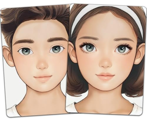 DELORIGIN 2 planche D'Entraînement à la Peinture du Visage Réutilisable Modèle D'Exercice de Peinture pour Débutant en Maquillage