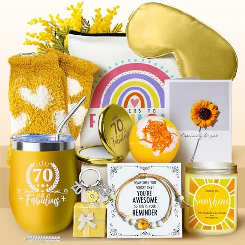 Geschenk zum 70. Geburtstag für Frauen, Happy 70th Birthday Geschenke für Ihre Freunde, Mutter, Ehefrau, Schwester, Kollegen, Trinkgläser für 70-jährige Frauen, geboren im Jahr 1954