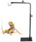 FKLiLEBU Adjustable Reptile Heat Lamp Holder Stand, Black, 14-24 Inch Hanging Light Stand for Small Reptiles, Tortoise, Lizards, Bearded Dragon, Snake, Chick - Sturdy Dome Bracket