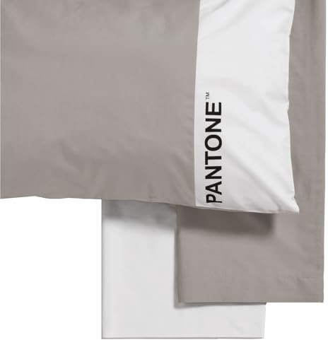 Pantone™ Bettwäsche-Set für Doppelbett, Baumwolle, 240 x 280 cm, Spannbettlaken für Doppelbett, Matratzenschoner 180 x 200 cm, mit Gummibändern für Matratze bis 30 cm, Kissenbezüge 50 x 80 cm