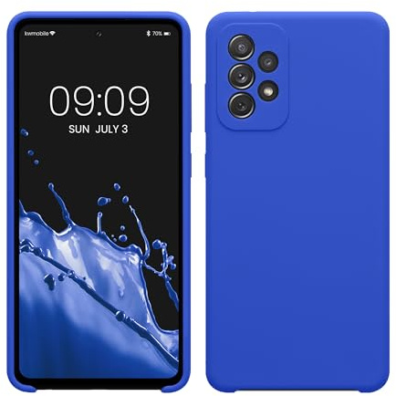 kwmobile Handyhülle für Samsung Galaxy A72 Hülle - Case Silikon - Kabelloses Laden - Schutzhülle Cover in Baltik Blau